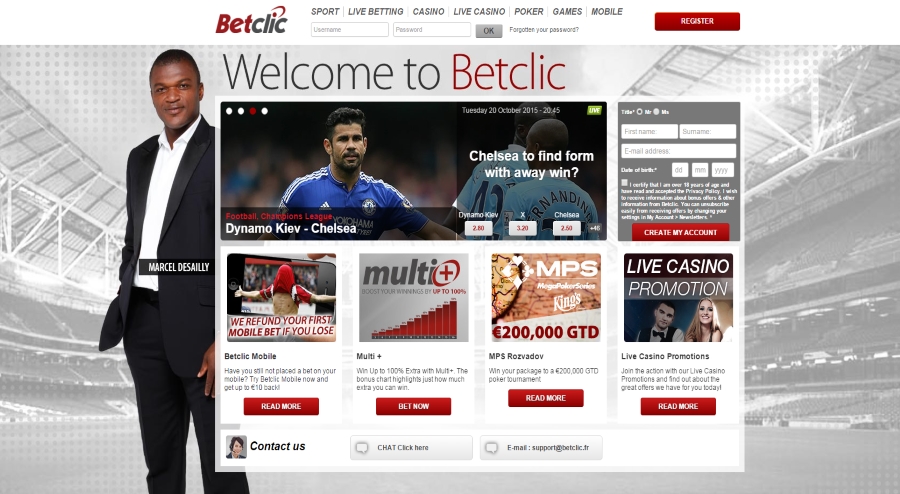 betclic welcome page