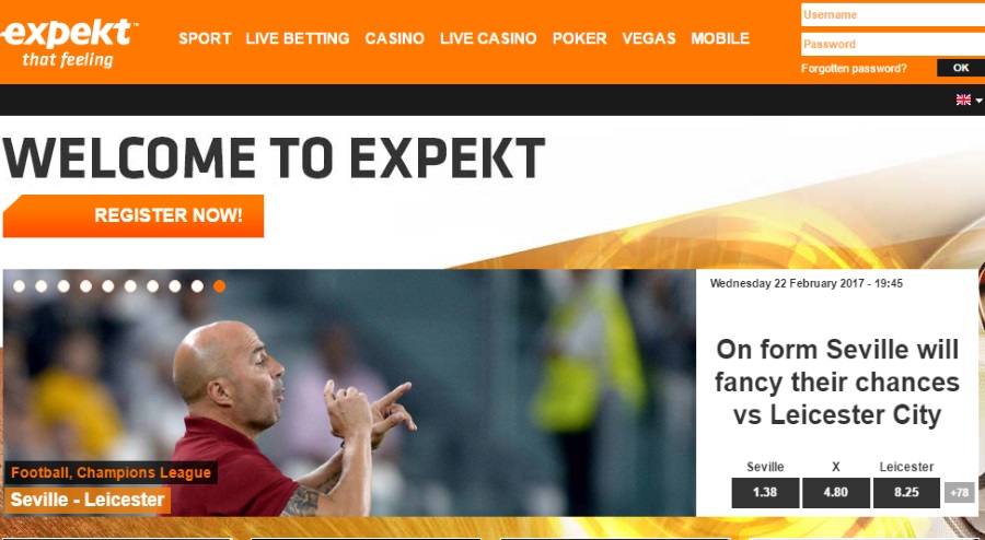 Expekt Homepage