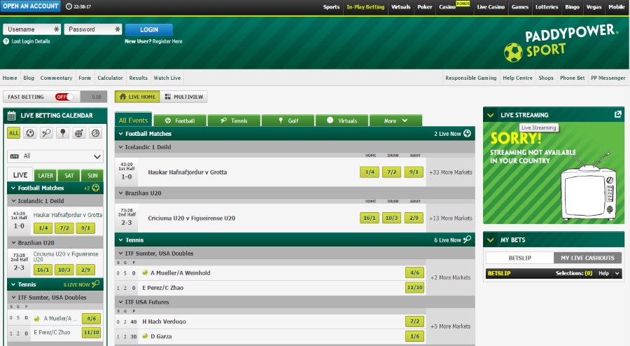 Live Betting at Paddy Power